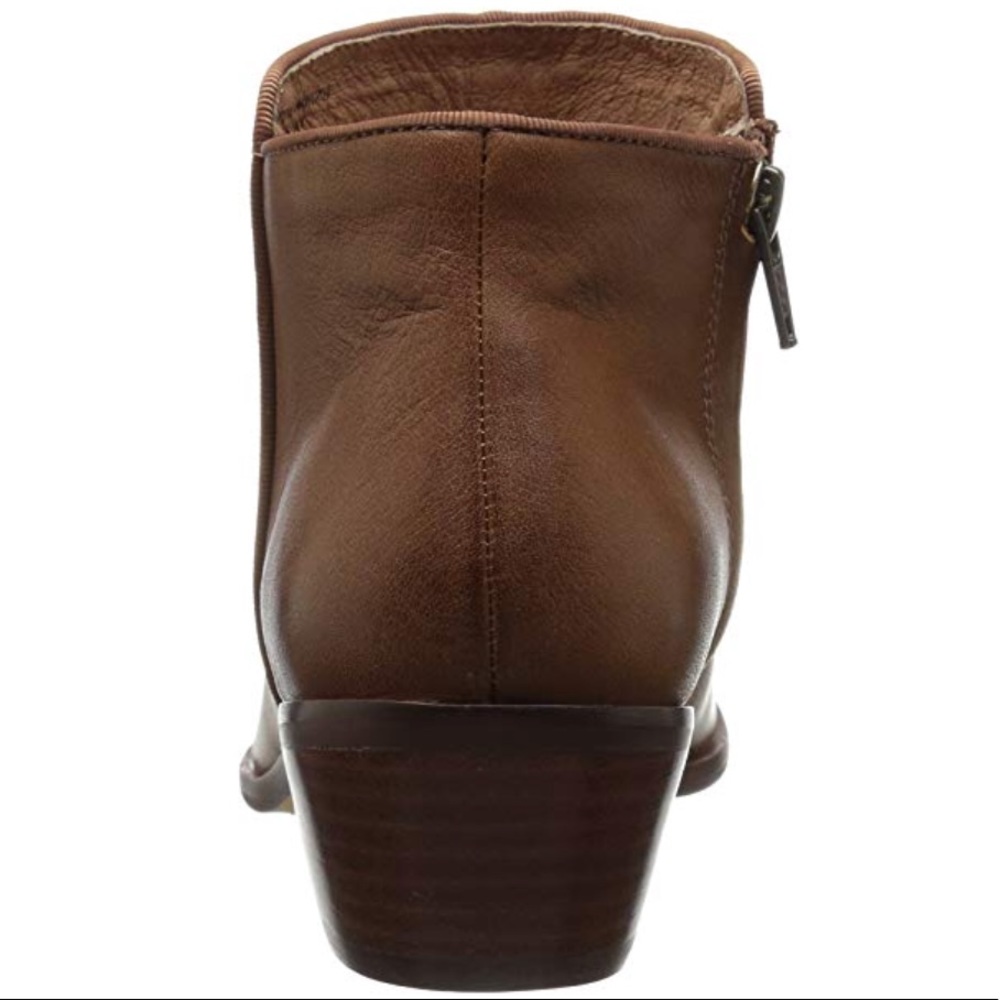 Texas Cognac Leather Low Heel Ankle Booties - Picture 8 of 8